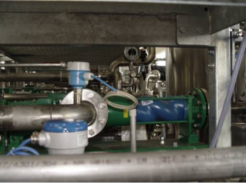 ALLWEILER Exzenterschneckenpumpe zur Förderung von Glycerinphase,  Förderdruck 2 bar, Fördermenge 6 m³/h. 