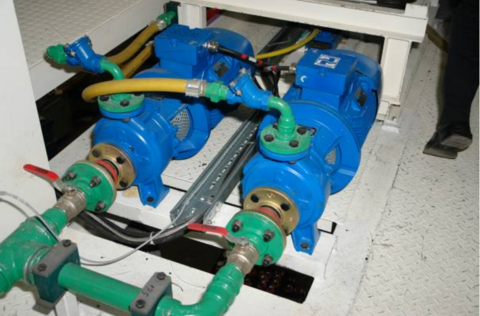 Allweiler-Kreiselpumpen der Baureihe „NB“ als Wasser-Pumpe.