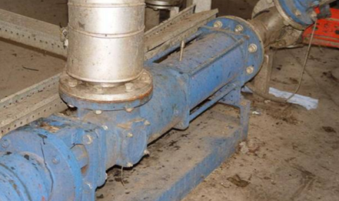 Allweiler Exzenterschneckenpumpe der Baureihe AEB1E750,  Medium: Biomasse mit 75 °C, Fördermenge: 18 m³ /h, Druck: 2 bis 4 bar